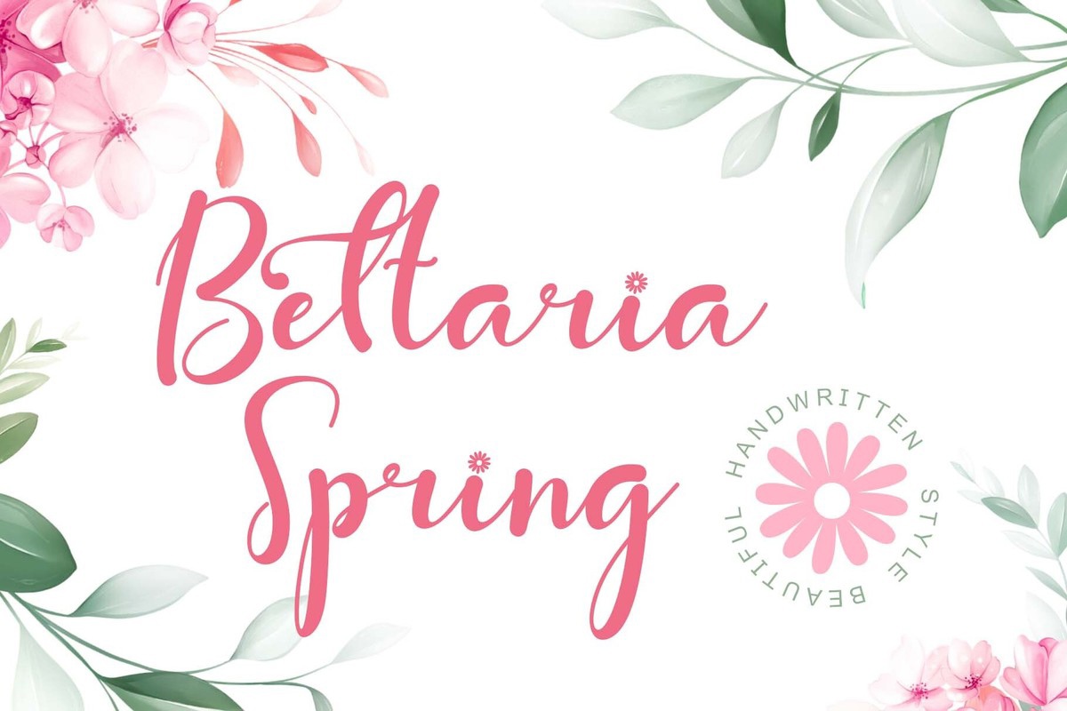 Beispiel einer Bettaria Spring-Schriftart