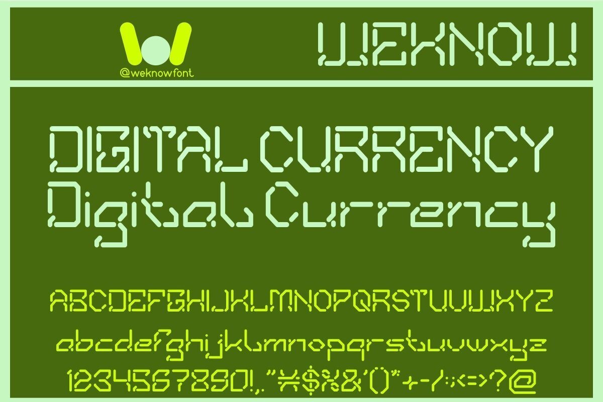Beispiel einer Digital Currency-Schriftart