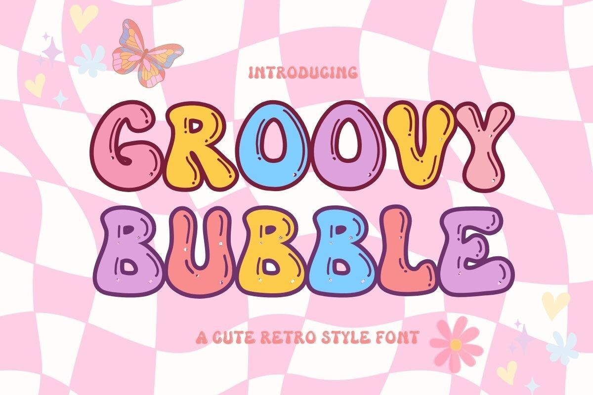 Beispiel einer Groovy Bubble-Schriftart