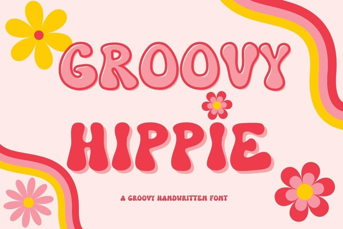 Beispiel einer Groovy Hippie Regular-Schriftart