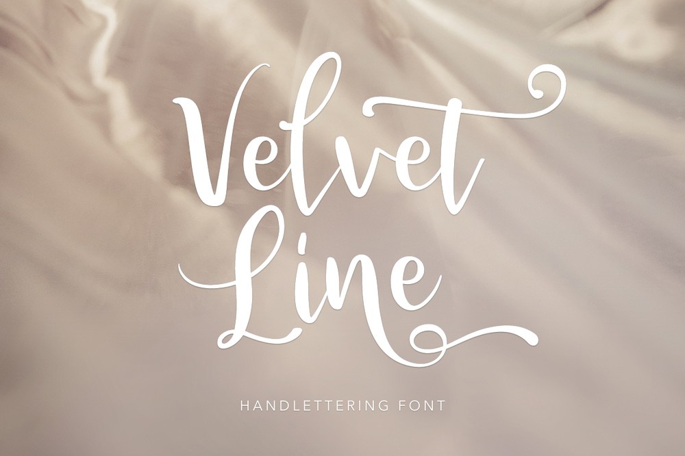 Beispiel einer Velvet Line-Schriftart