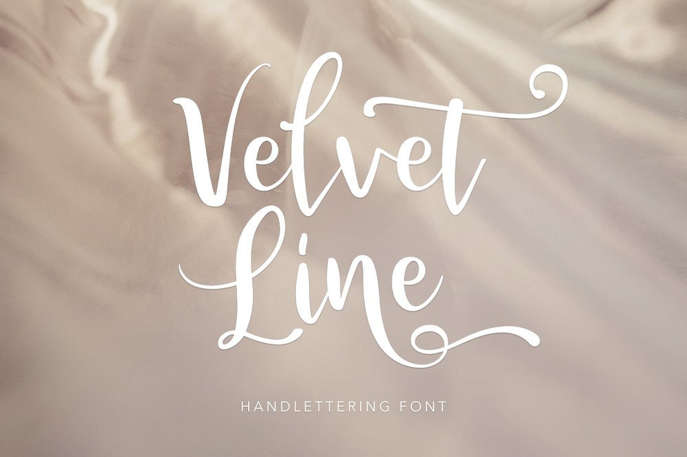 Beispiel einer Velvet Line Regular-Schriftart