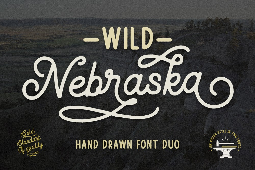 Beispiel einer Wild Nebraska-Schriftart