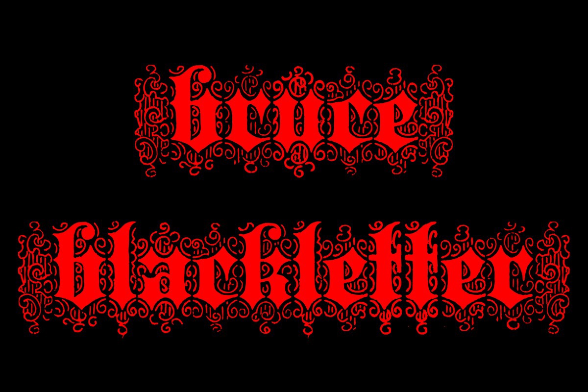 Beispiel einer Bruce Blackletter Regular-Schriftart