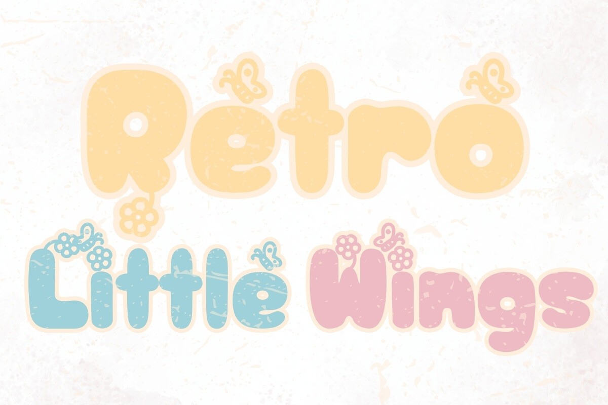 Beispiel einer Retro Little Wings-Schriftart