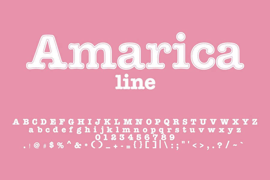 Beispiel einer Amarica Line-Schriftart