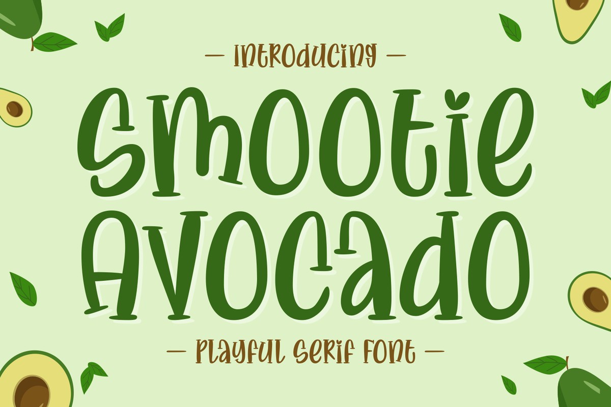 Beispiel einer Smootie Avocado-Schriftart