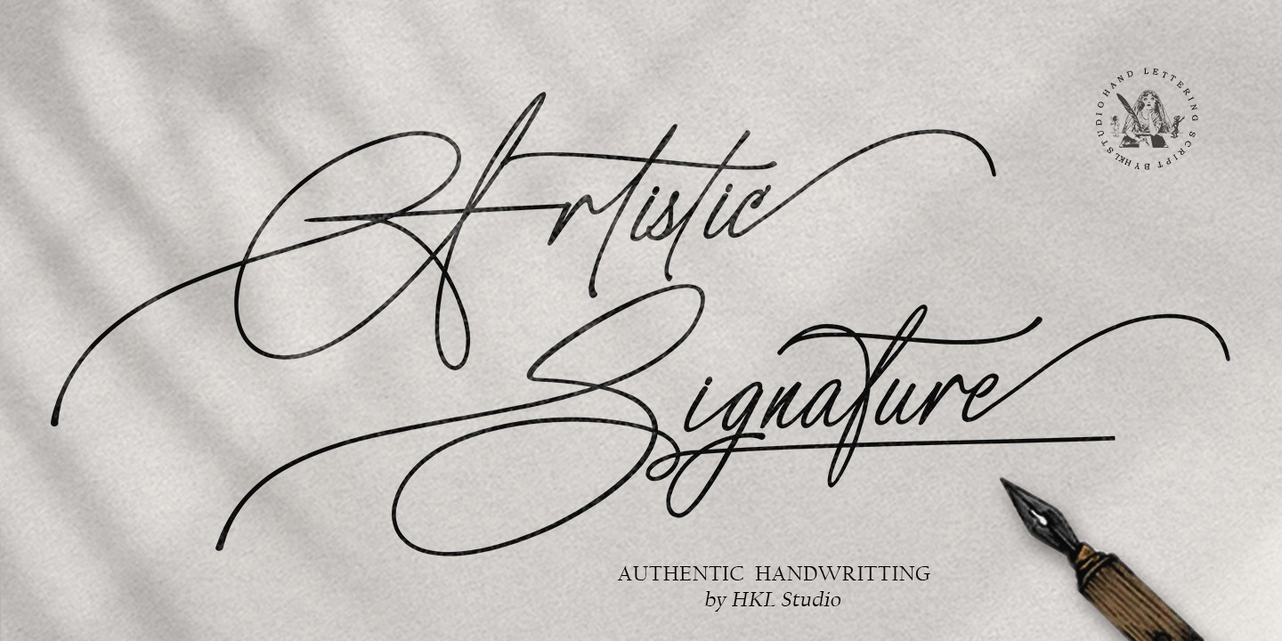 Beispiel einer Artistic Sigature Regular-Schriftart