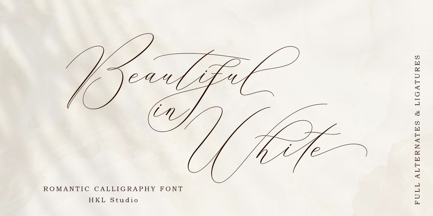 Beispiel einer Beautiful in White Regular-Schriftart