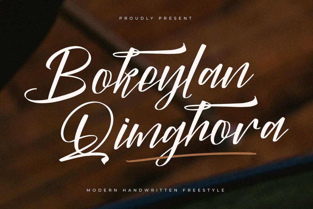 Beispiel einer Bokeylan Qimghora-Schriftart