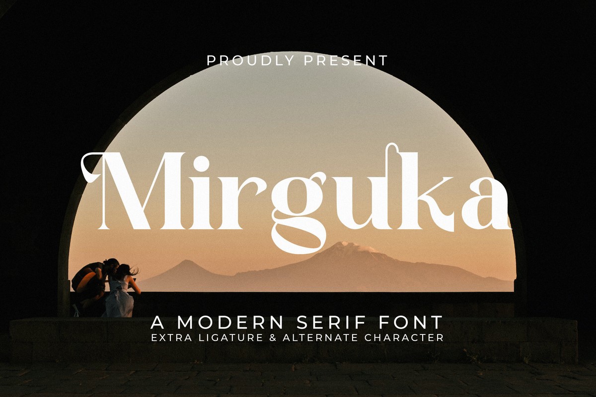 Beispiel einer Mirguka Regular-Schriftart