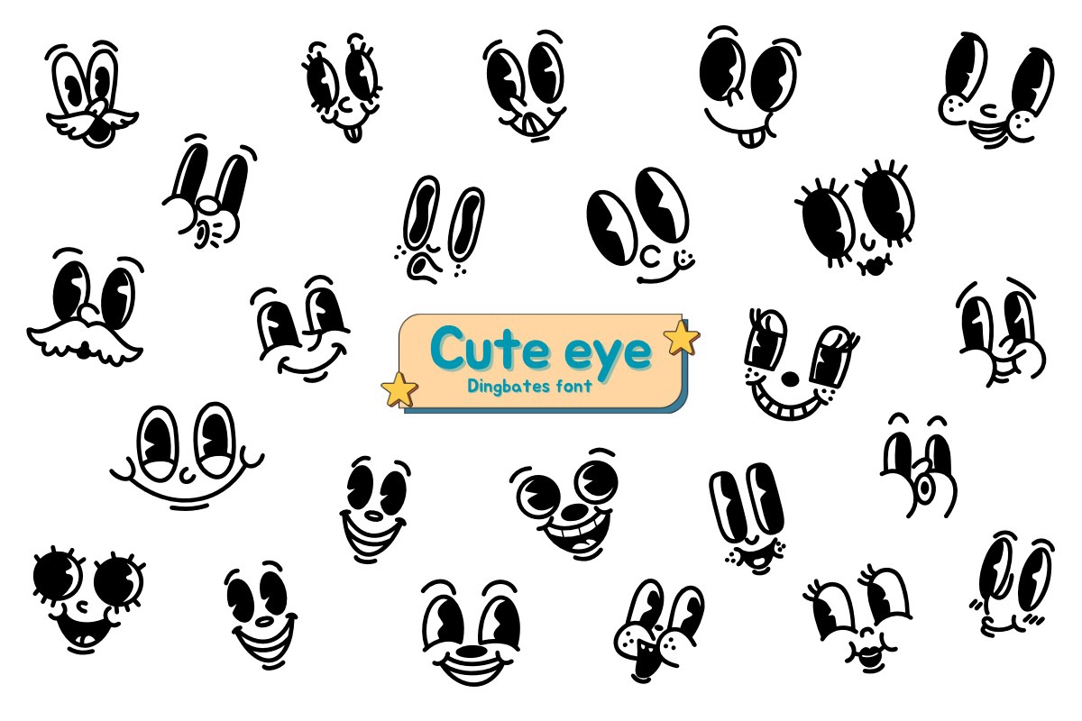 Beispiel einer Cute Eye-Schriftart