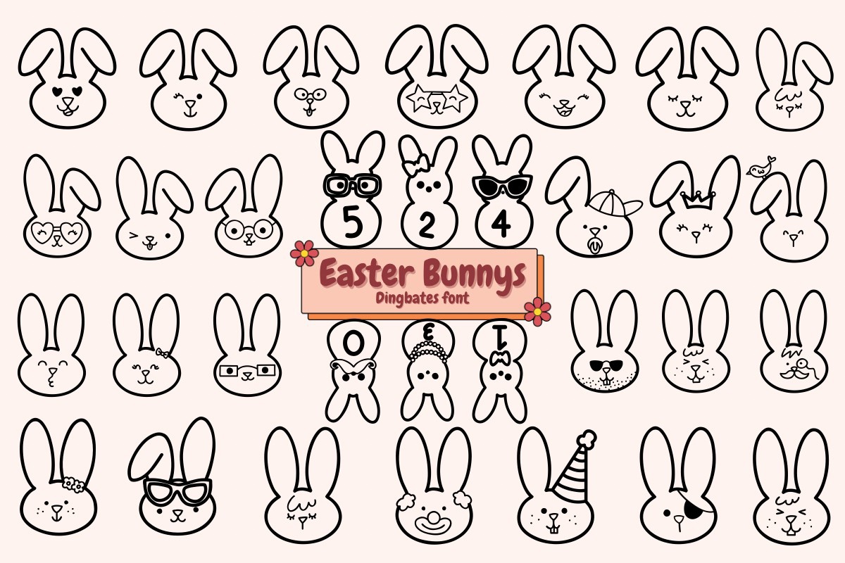 Beispiel einer Easter Bunnys-Schriftart