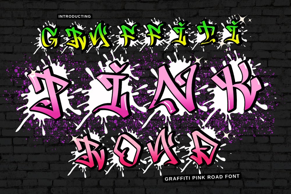 Beispiel einer Graffiti Pink Road Regular-Schriftart