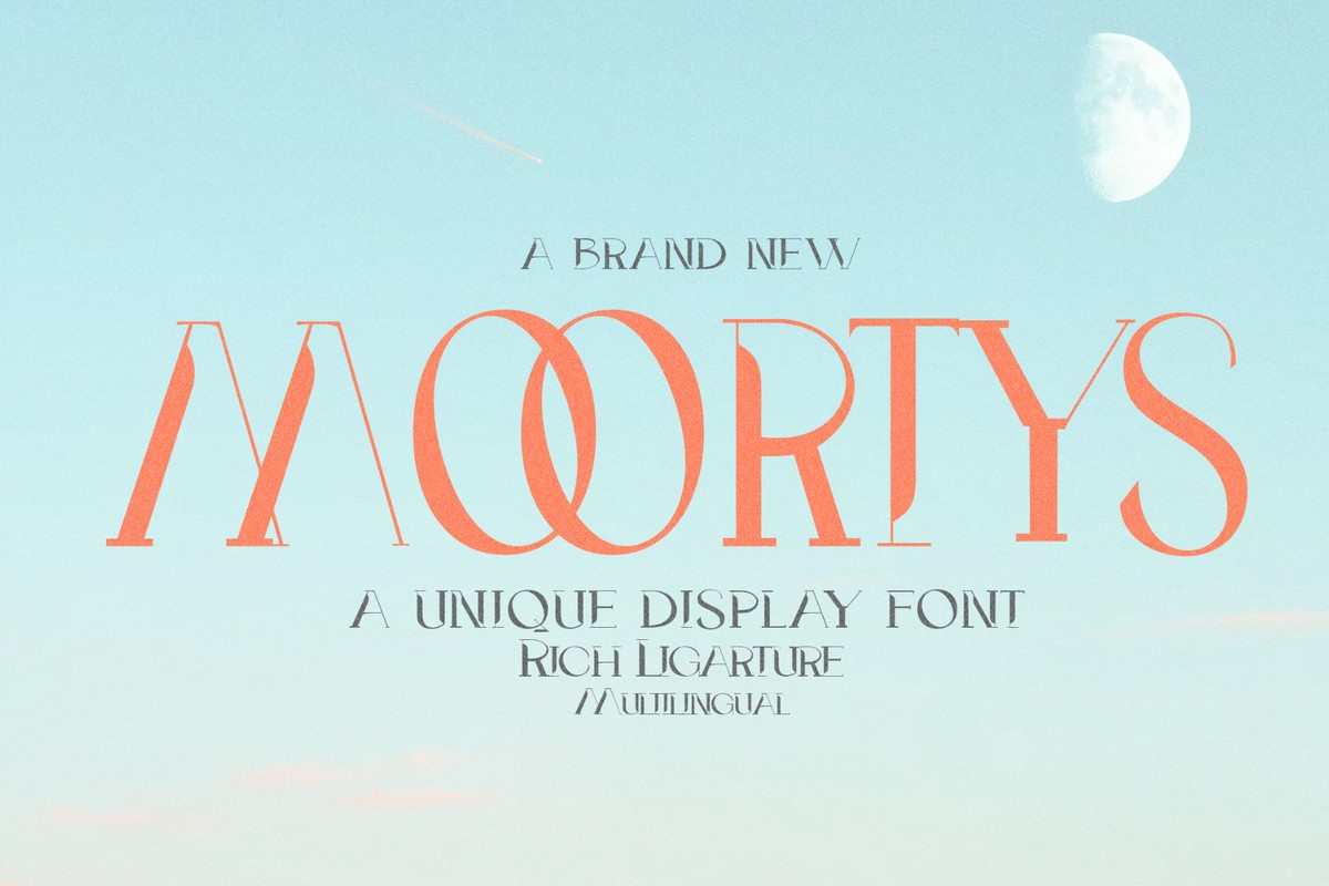 Beispiel einer Moortys Italic-Schriftart