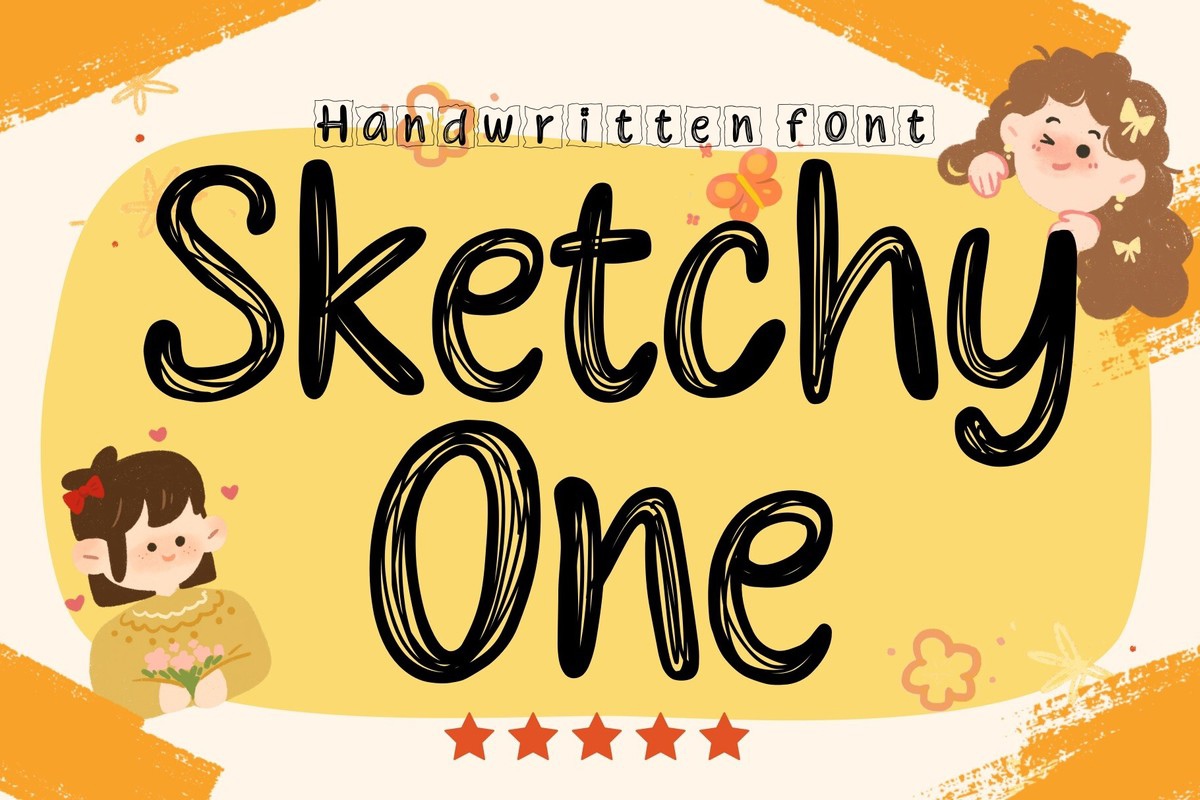 Beispiel einer Sketchy One-Schriftart