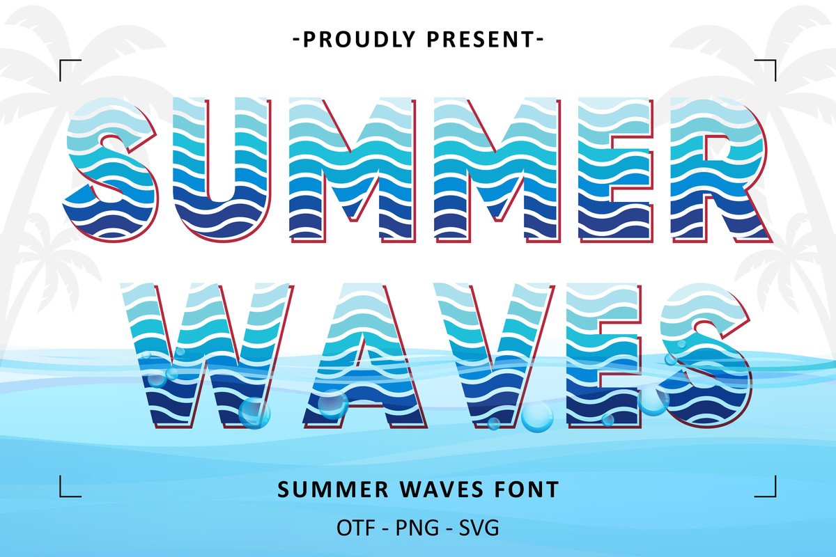 Beispiel einer Summer Waves-Schriftart