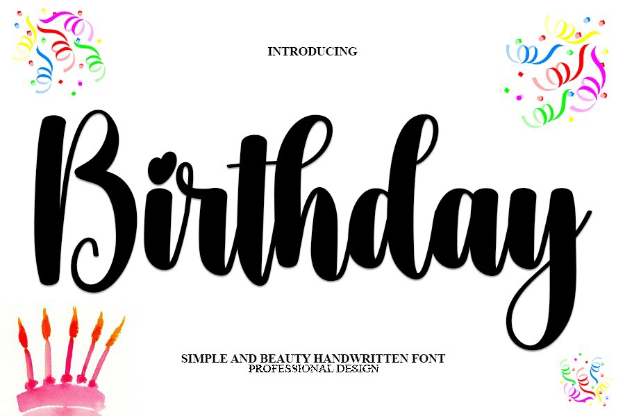 Beispiel einer Birthday-Schriftart