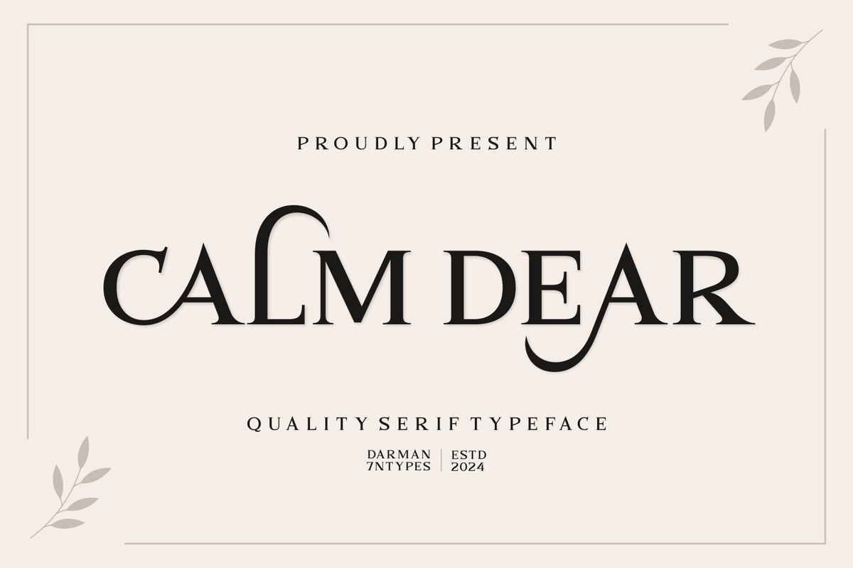 Beispiel einer Calm Dear-Schriftart