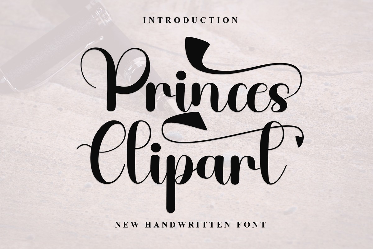 Beispiel einer Princes Clipart Regular-Schriftart