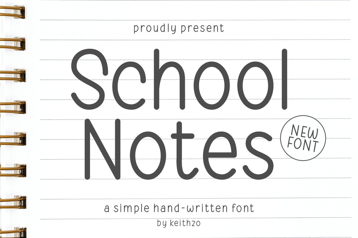 Beispiel einer School Notes Regular-Schriftart