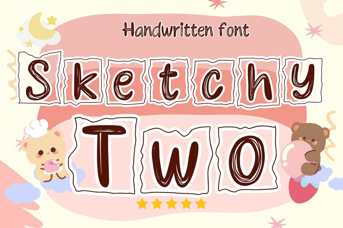 Beispiel einer Sketchy Two-Schriftart