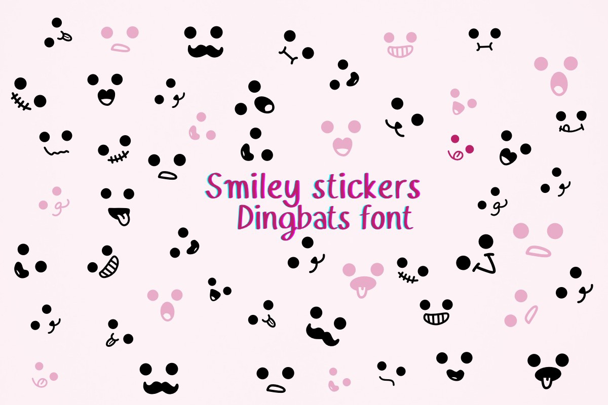 Beispiel einer Smiley Stickers-Schriftart