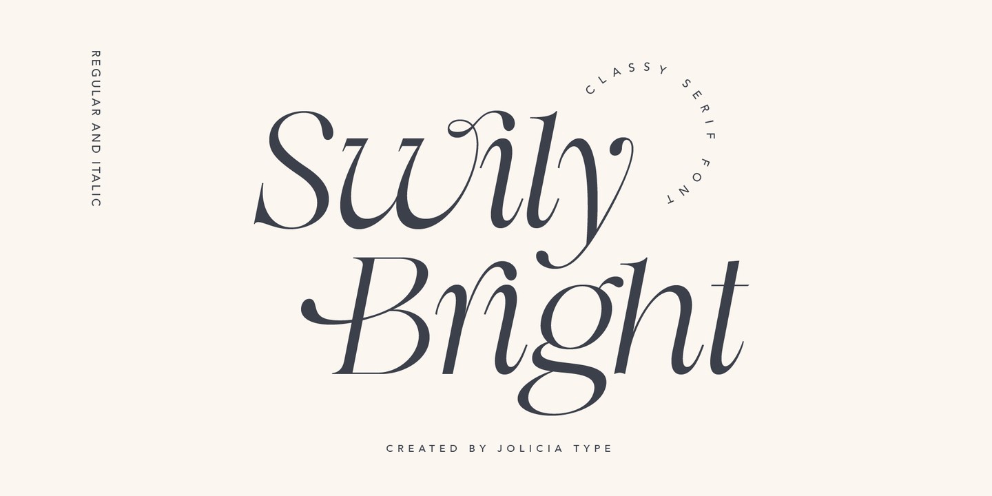 Beispiel einer Swily Bright-Schriftart