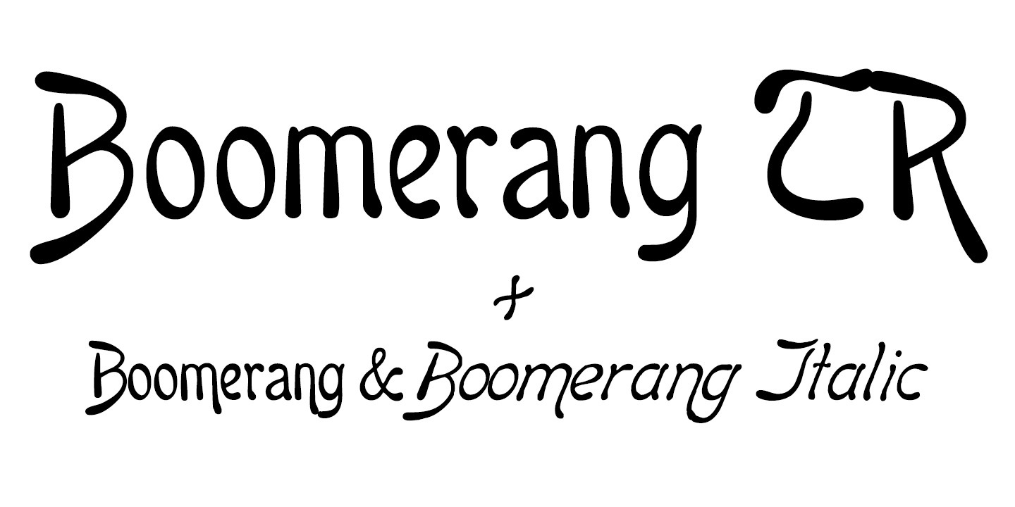 Beispiel einer Boomerang TR Regular-Schriftart