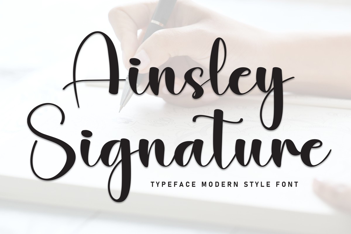 Beispiel einer Ainsley Signature-Schriftart