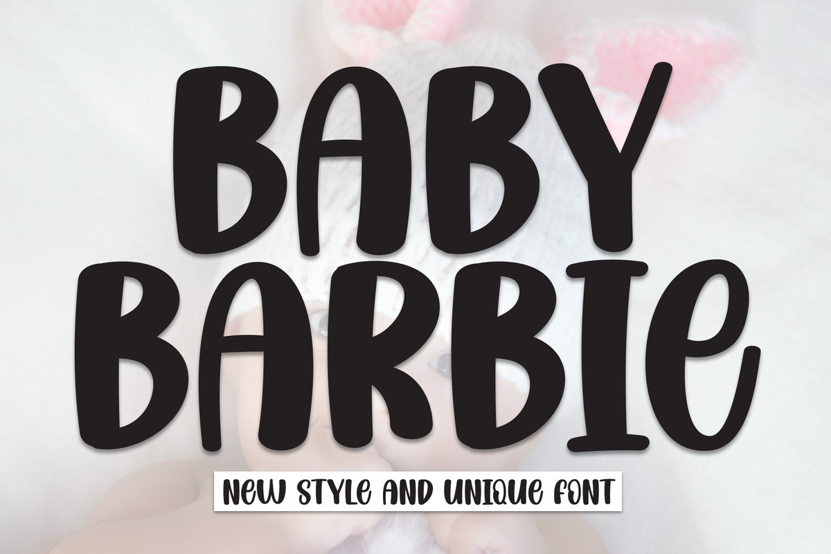 Beispiel einer Baby Barbie-Schriftart