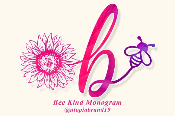 Beispiel einer Bee Kind Monogram-Schriftart