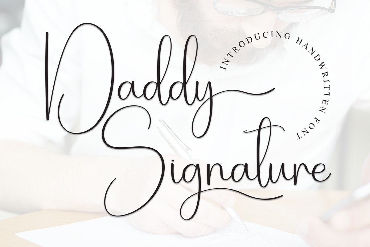 Beispiel einer Daddy Signature Regular-Schriftart