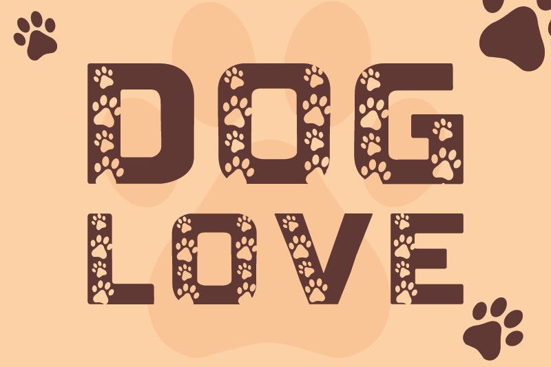 Beispiel einer Dog Love-Schriftart