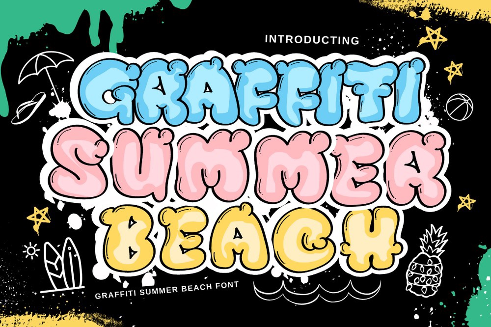 Beispiel einer Graffiti Summer Beach Regular-Schriftart