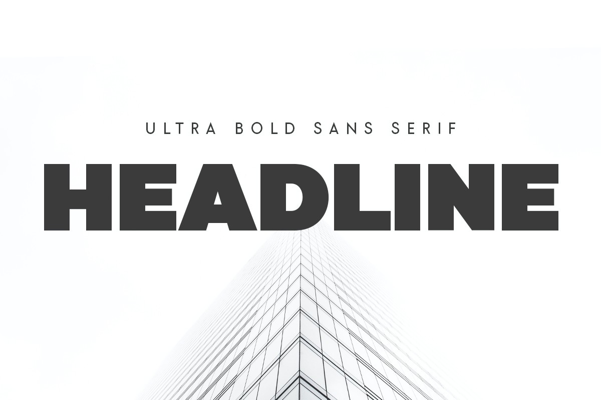 Beispiel einer Headline Outline-Schriftart