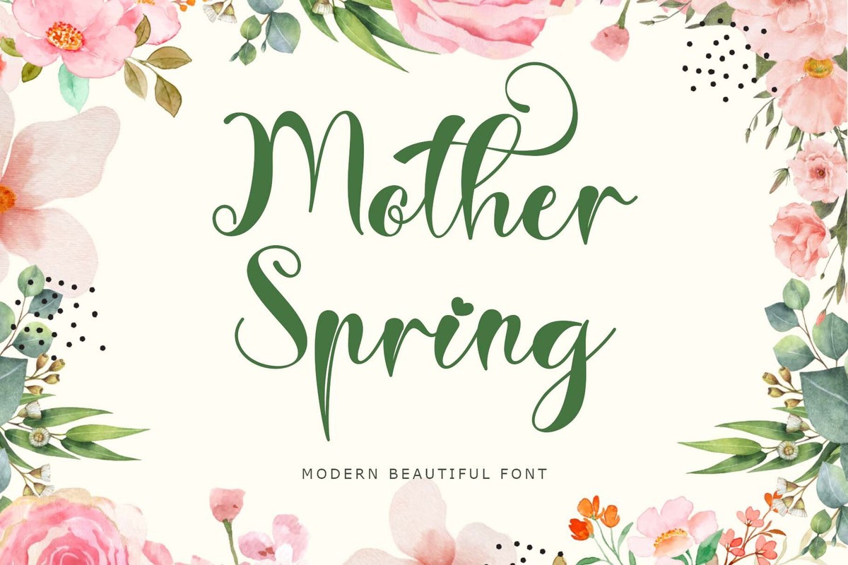 Beispiel einer Mother Spring-Schriftart