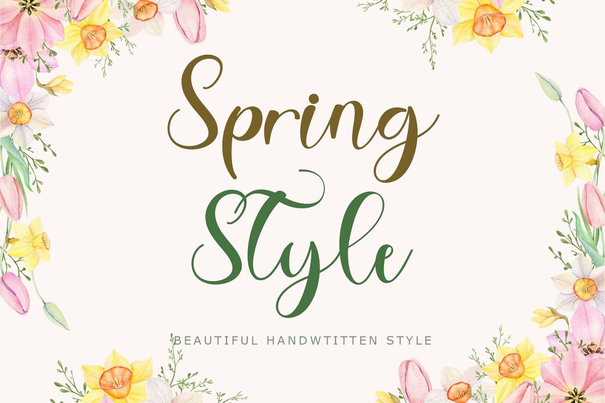 Beispiel einer Spring Style-Schriftart