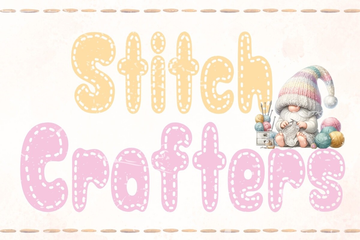 Beispiel einer Stitch Crafters-Schriftart