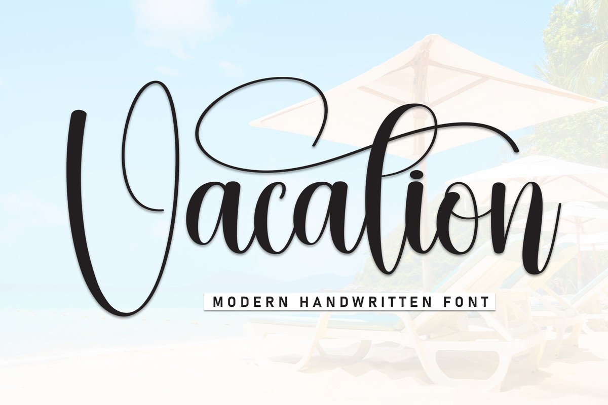 Beispiel einer Vacation Regular-Schriftart