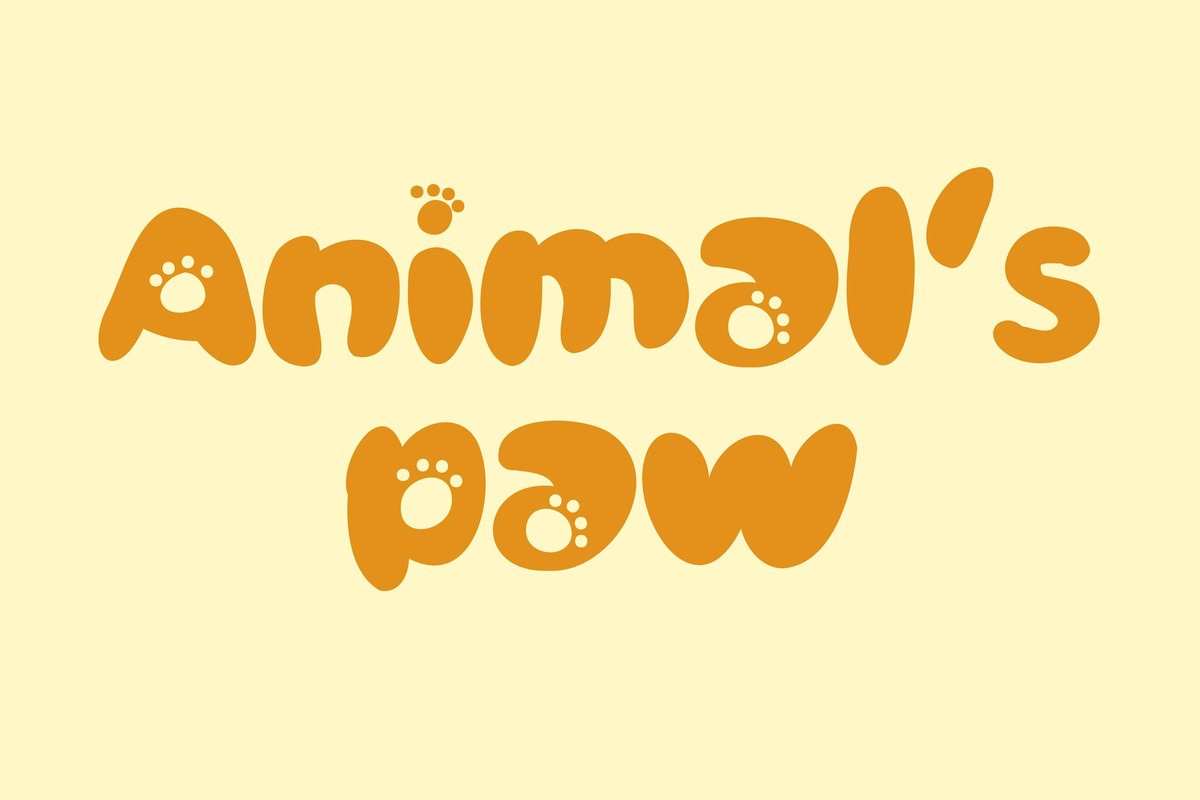 Beispiel einer Animal's Paw Regular-Schriftart