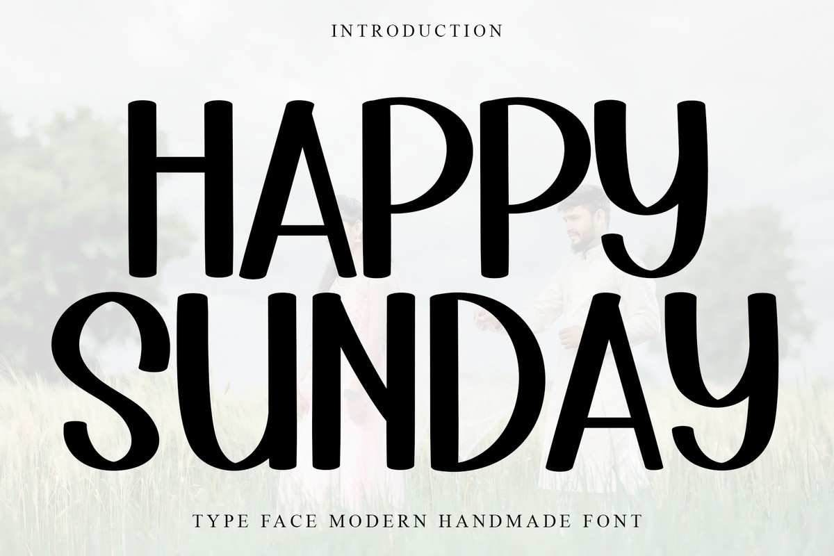 Beispiel einer Happy Sunday-Schriftart