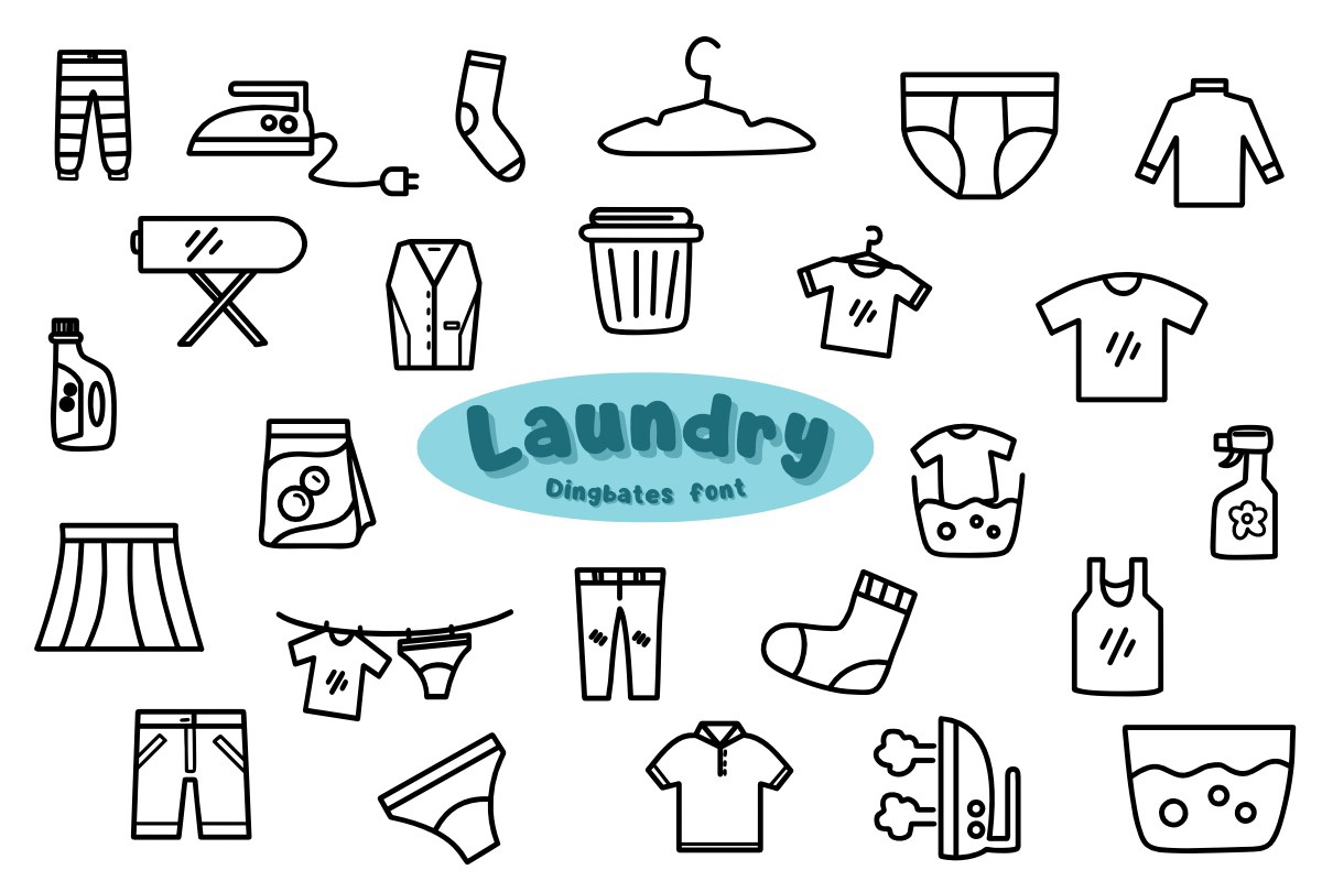 Beispiel einer Laundry-Schriftart