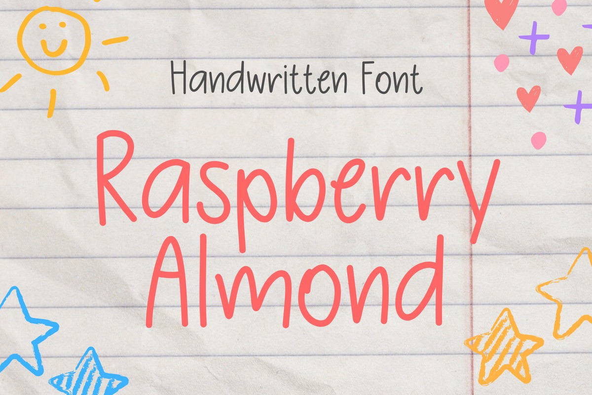 Beispiel einer Raspberry Almond-Schriftart