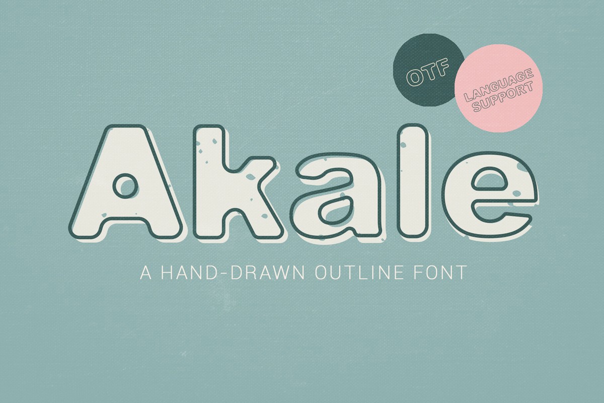 Beispiel einer Akale Outline-Schriftart