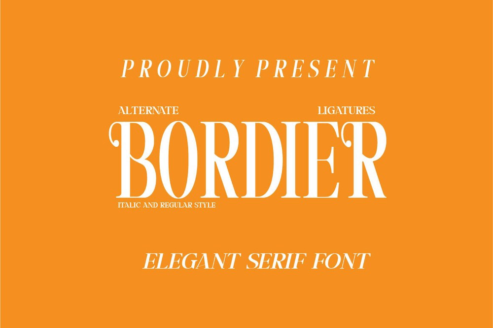 Beispiel einer Bordier Italic-Schriftart