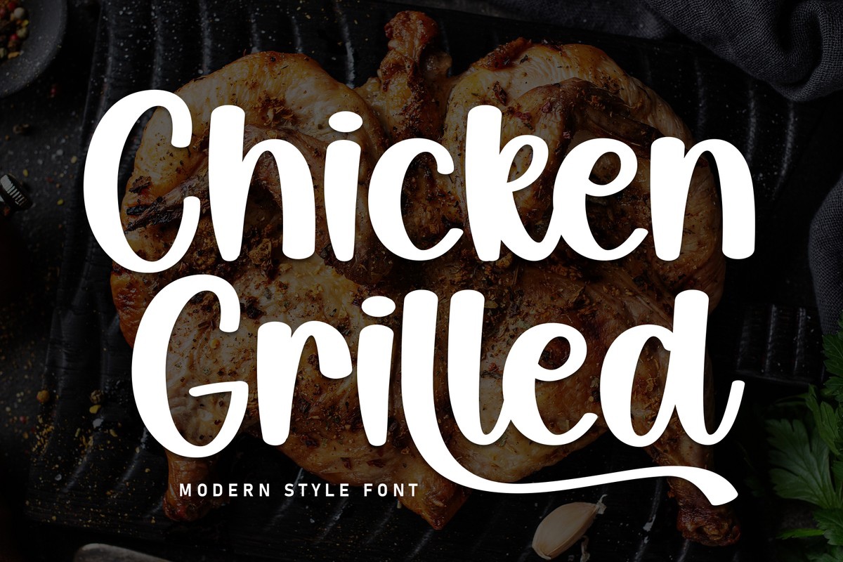 Beispiel einer Chicken Grilled-Schriftart