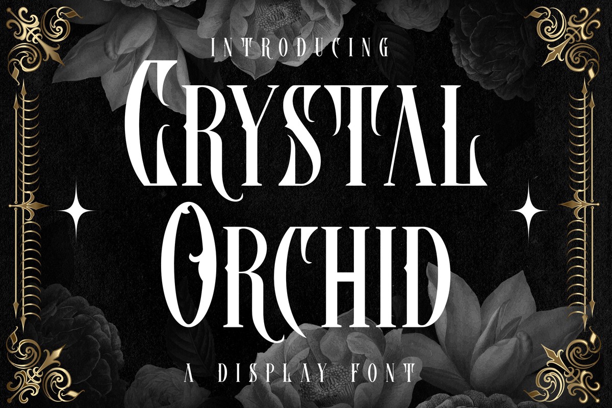 Beispiel einer Crystal Orchid Regular-Schriftart