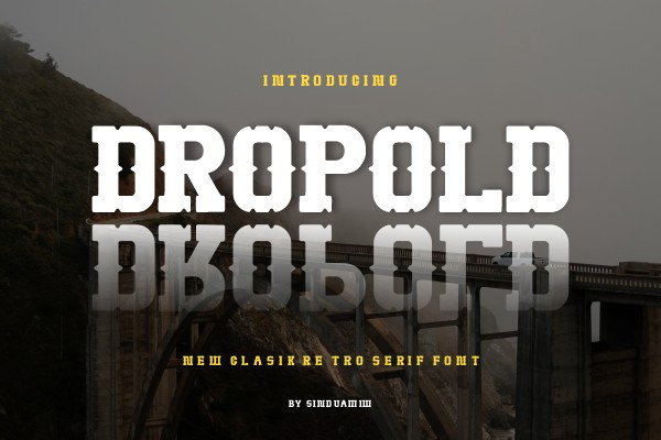 Beispiel einer Dropold Regular-Schriftart