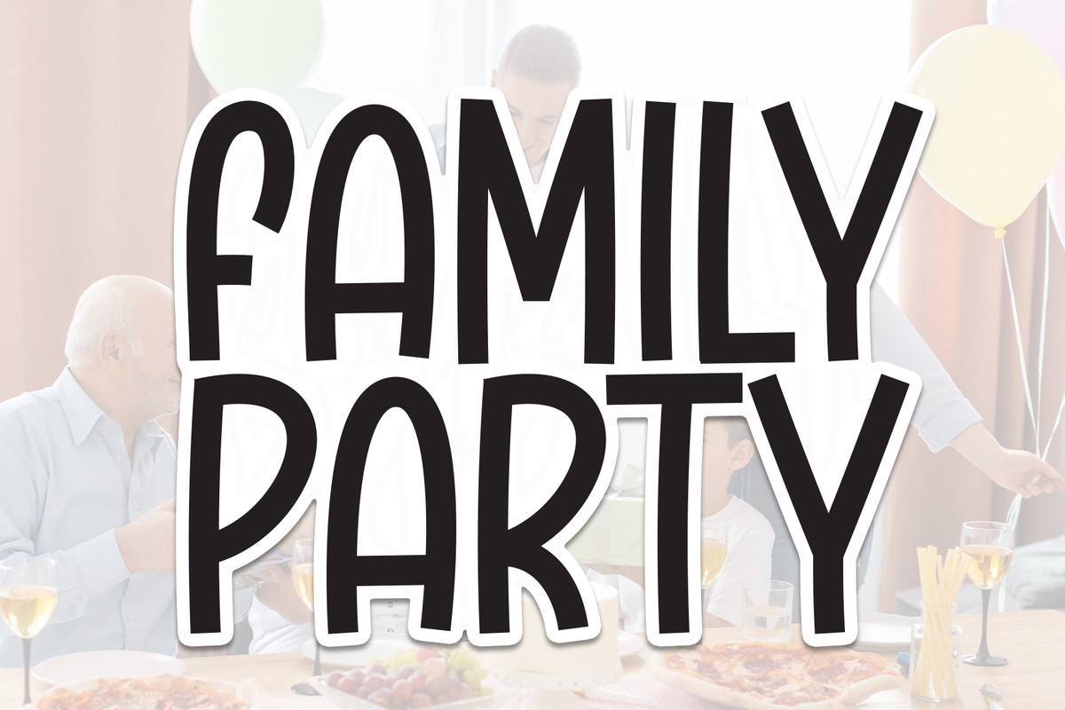 Beispiel einer Family Party-Schriftart